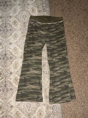Self Esteem Olive Green Camo Flare Joggers